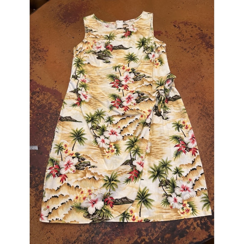 Vintage Pacific Legend Apparel Women's Hawaiian Floral Sarong Dress Size‎ M– EUC